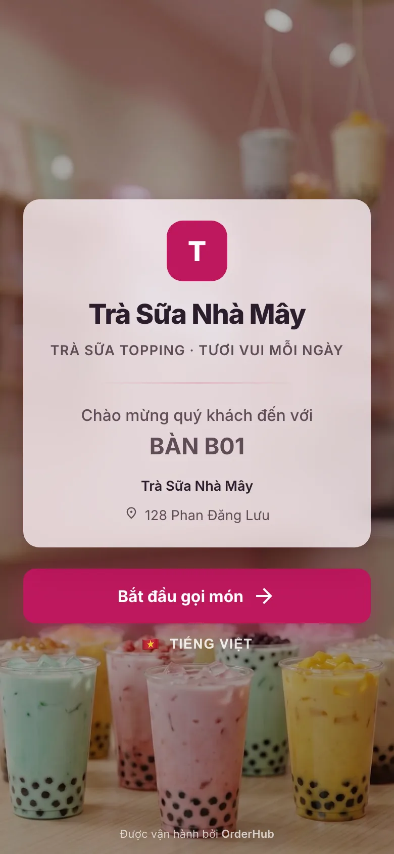 Menu Trà Sữa Nhà Mây