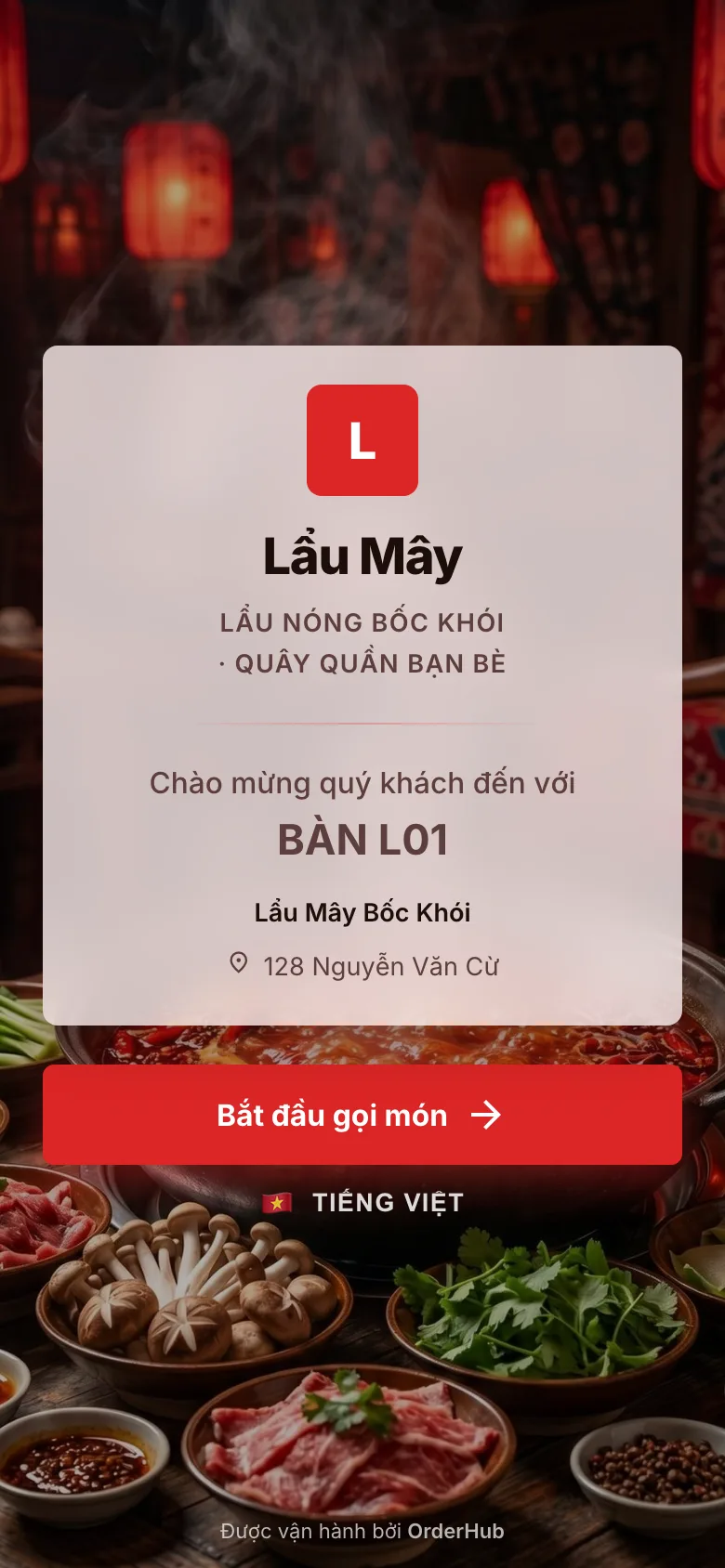 Menu Lẩu Mây