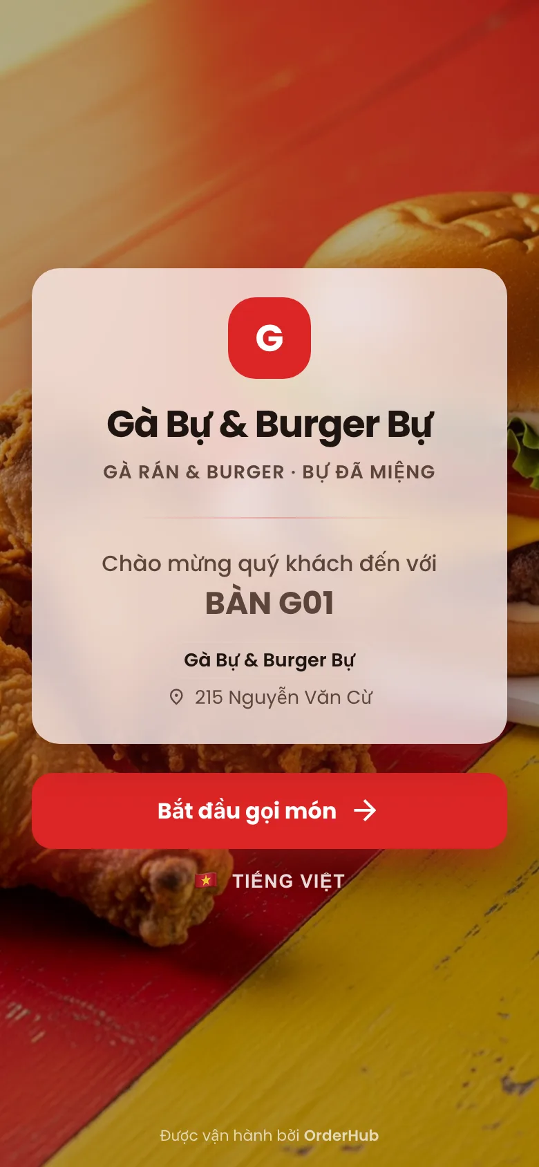 Menu Gà Bự & Burger Bự