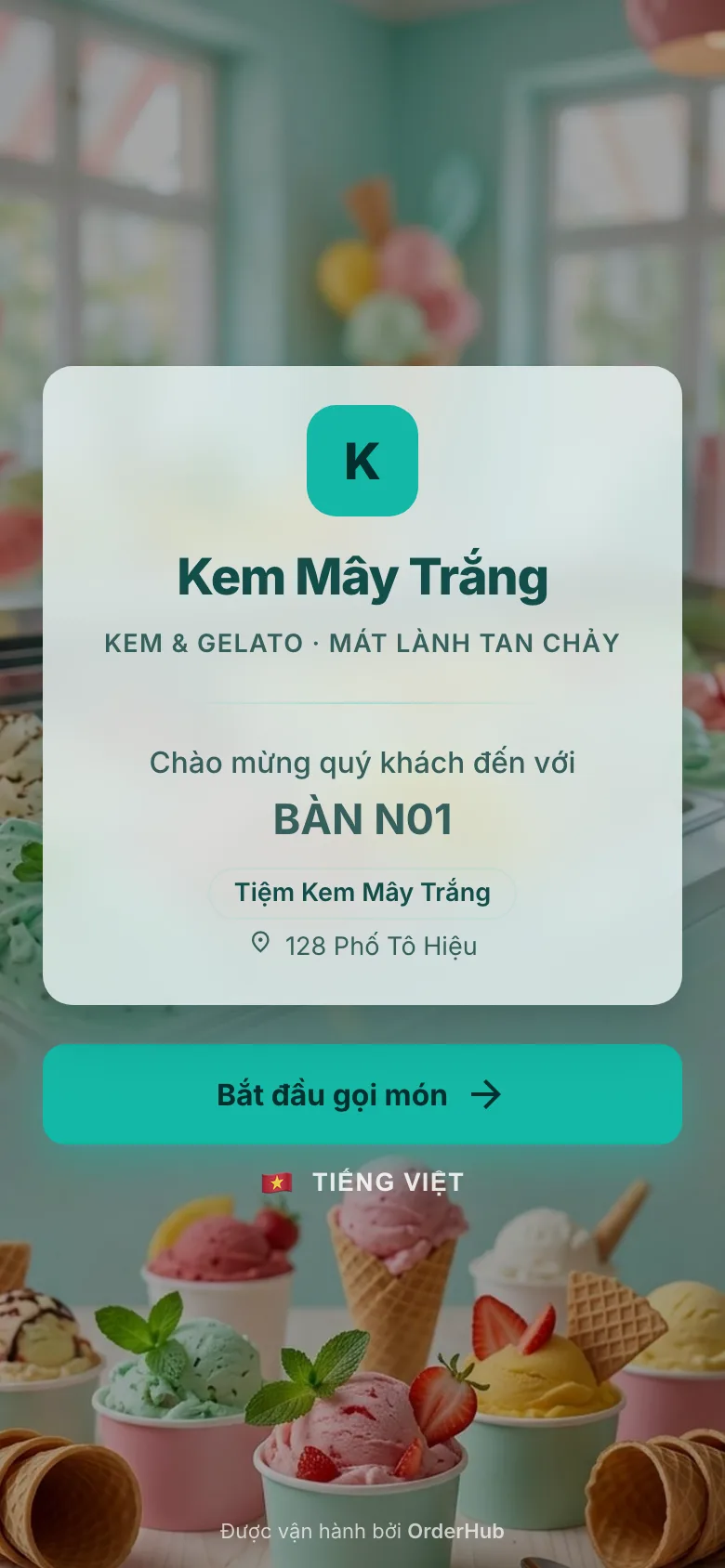 Menu Kem Mây Trắng
