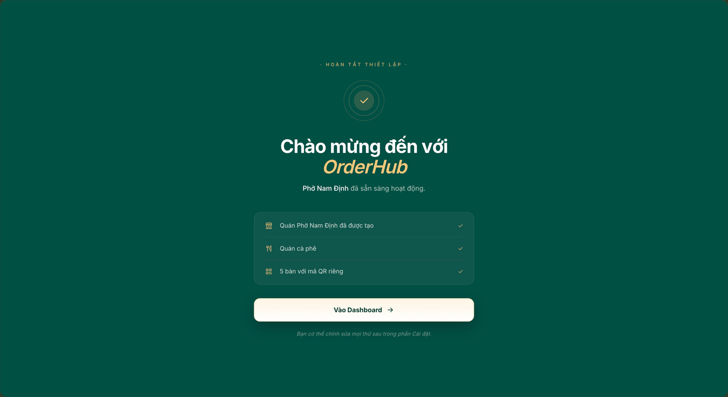 Hoàn tất thiết lập